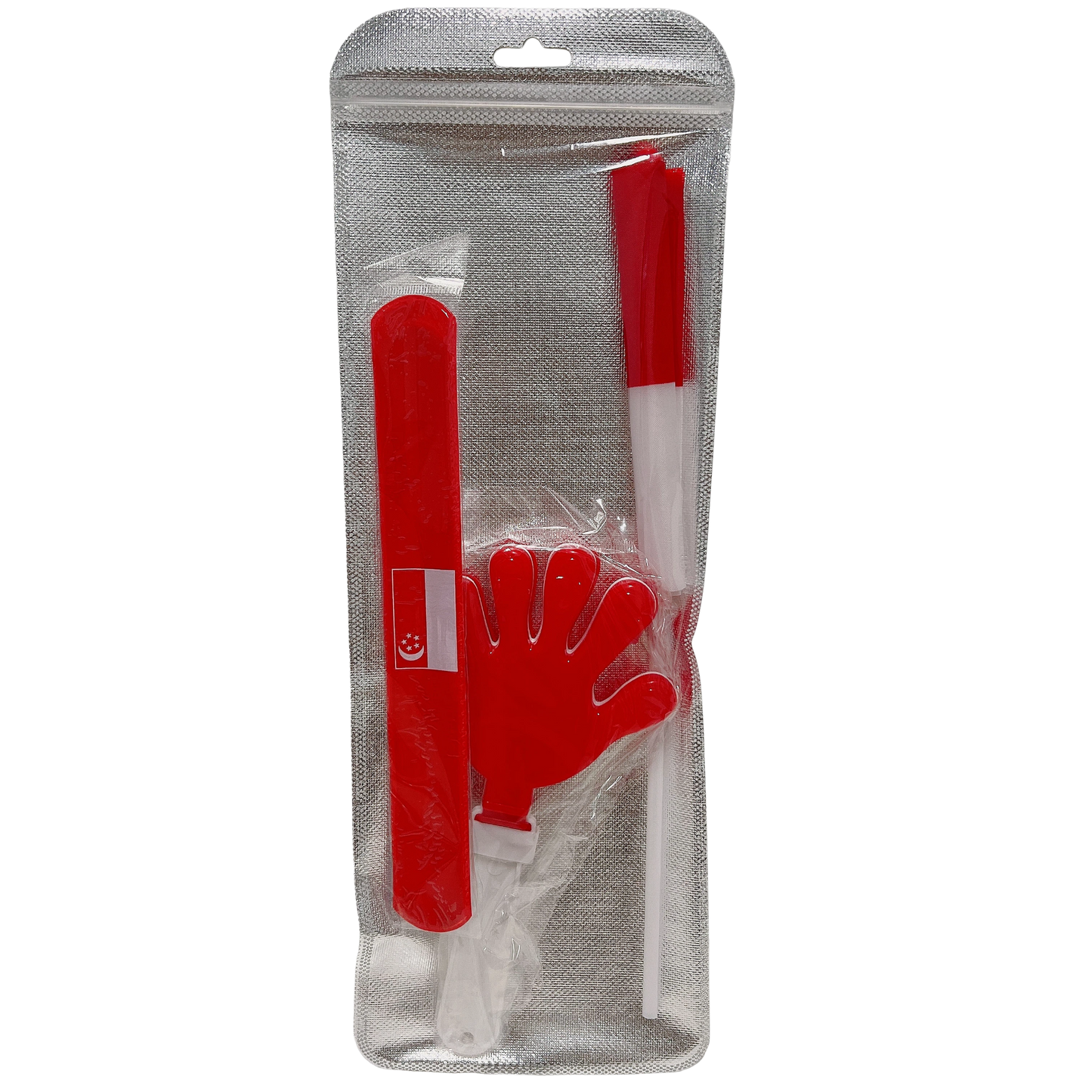 Cheer 3-item Pack E Flag Wristband Clapper 13x37cm Red x 20 sets