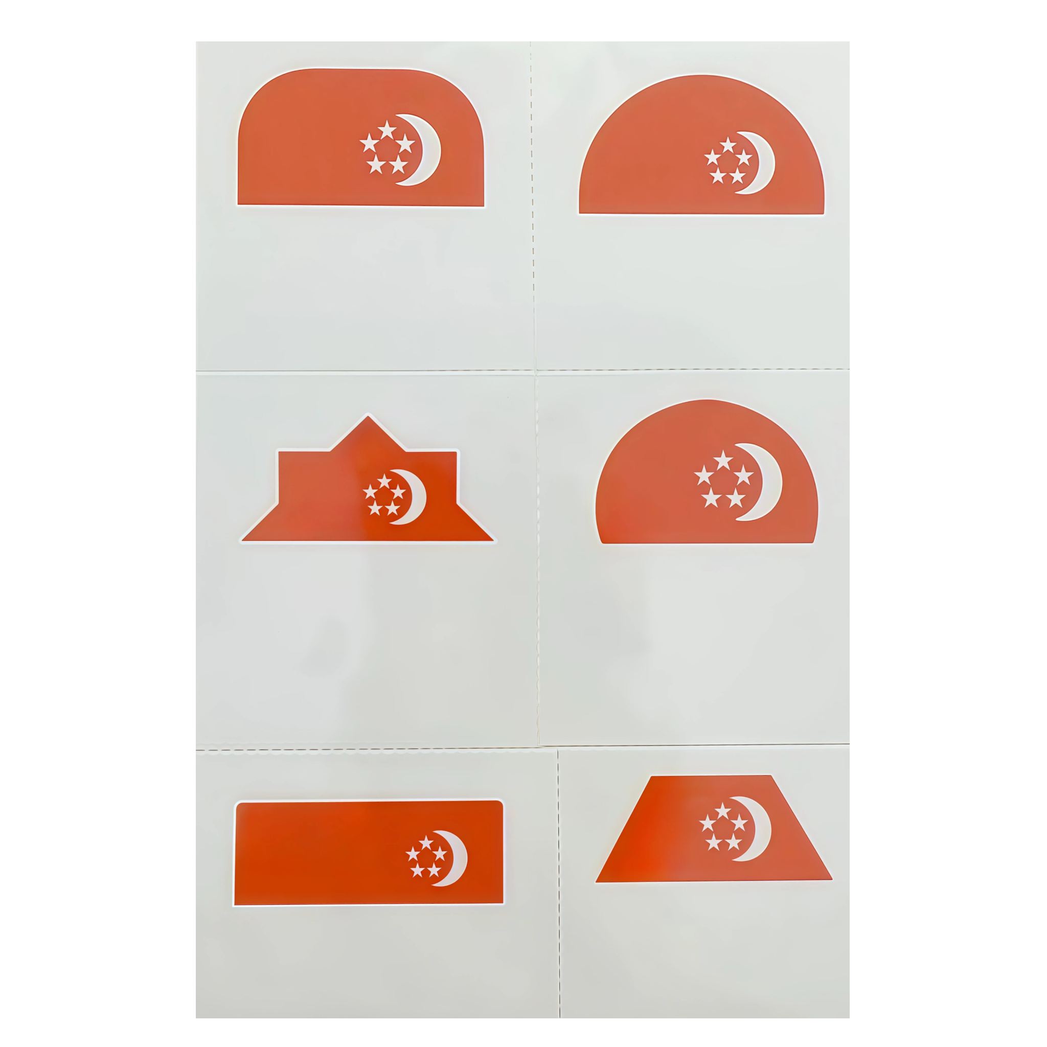 Singapore Flag Lion Head Tattoo Sticker 6/sheet 3.3x5cm; 3.3x5cm; 5x5cm x 20 pieces
