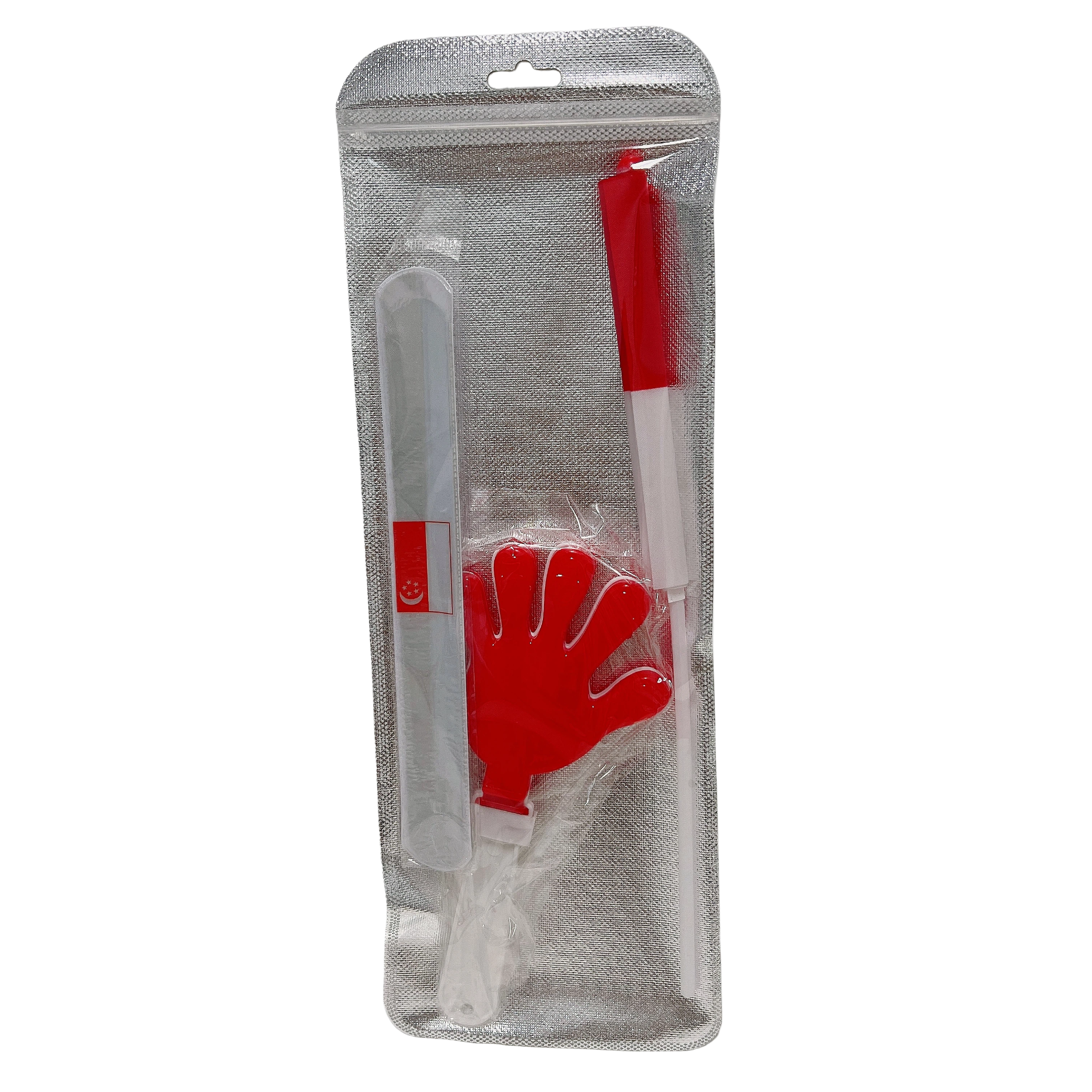 Cheer 3-item Pack B Flag Wristband Clapper 13x37cm White x 20 sets