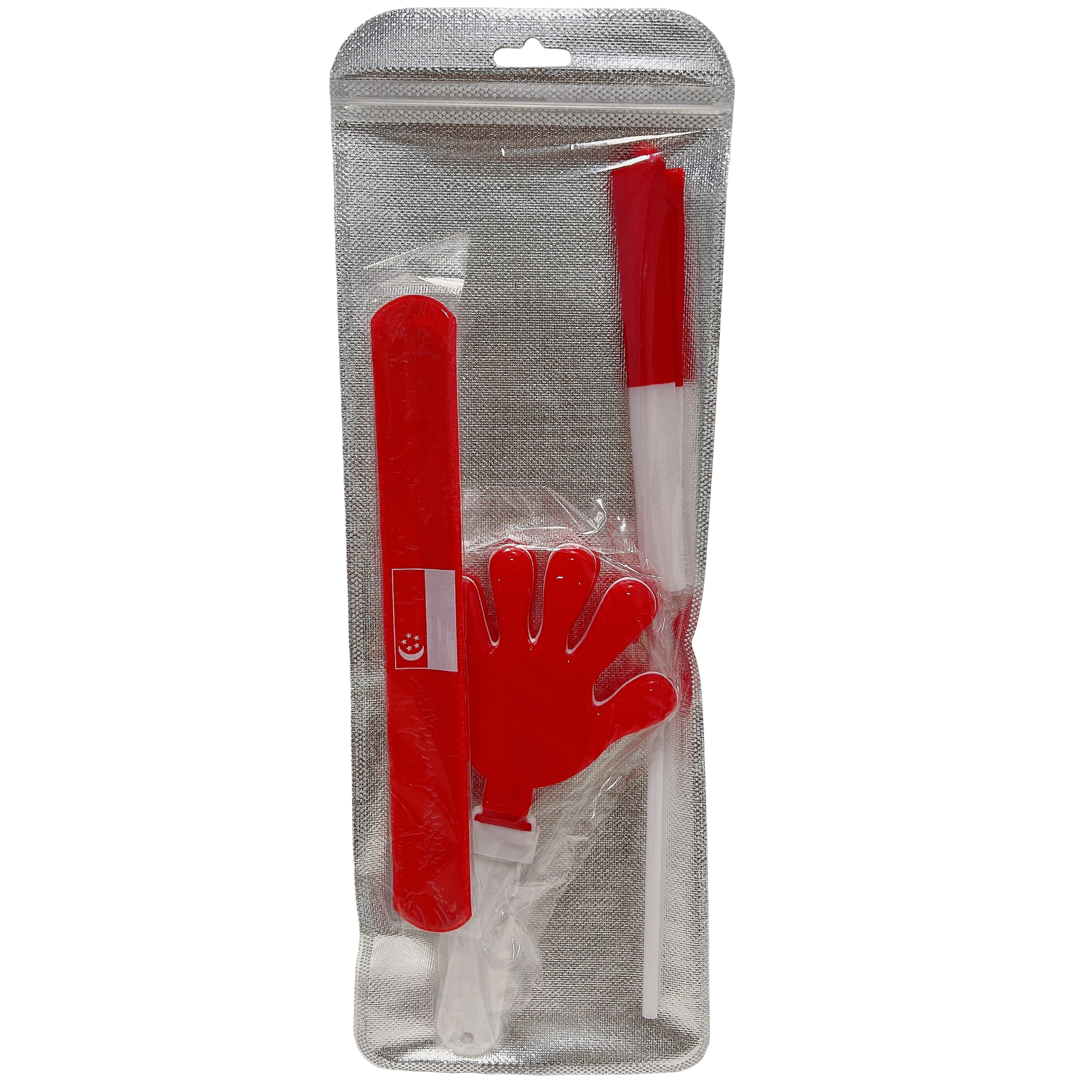 Cheer 3-item Pack E Flag Wristband Clapper 13x37cm Red x 20 sets