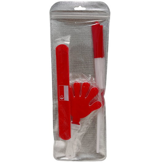 Cheer 3-item Pack E Flag Wristband Clapper 13x37cm Red x 20 sets