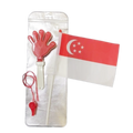 Cheer 3-item Pack Y Flag Whistle Clapper 13x37cm Red x 20 sets