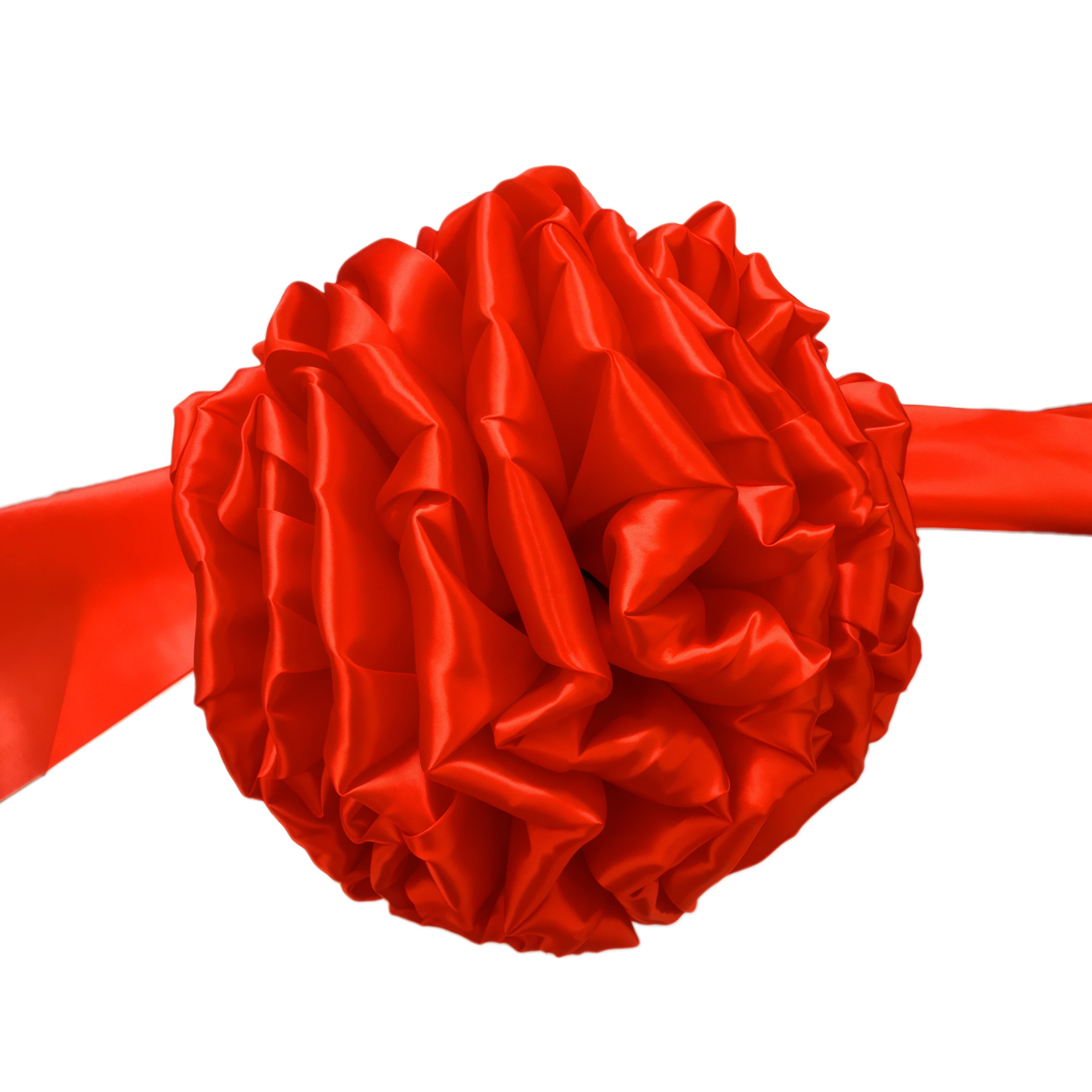 Polyester Satin Red Ribbon Ball 22-25cm
