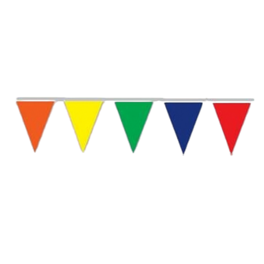 Triangle 25x35cm 20-flag Bunting Polyester 9m Plain Multi-colour x 1 piece