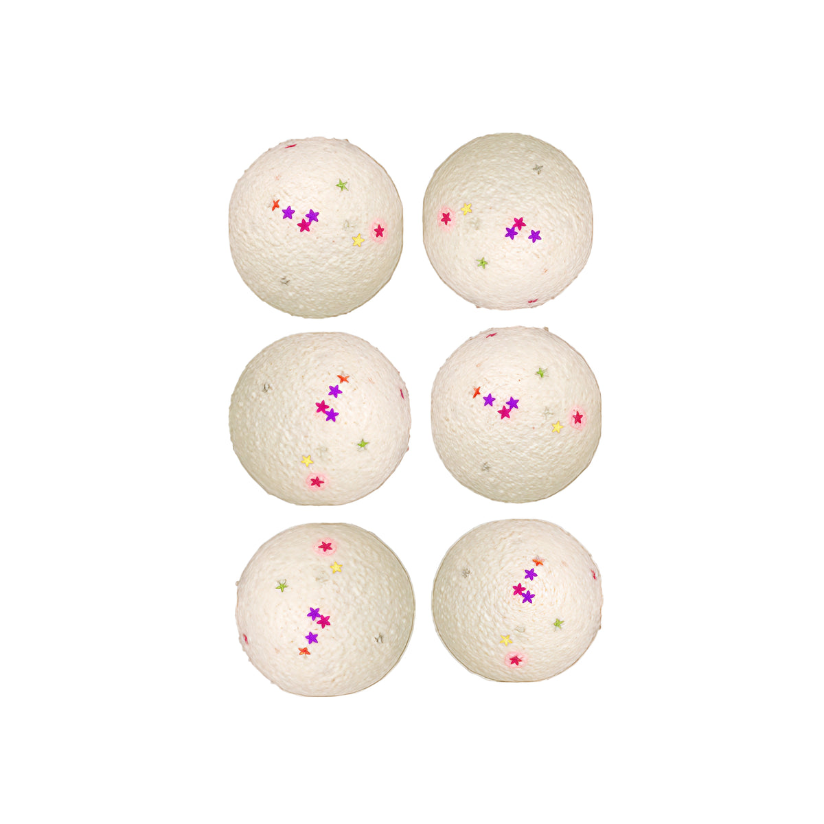 7cm Bauble Foam with Glitter Star (6pcs)