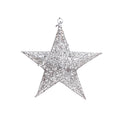 3D Wire Silver Glitter Star Hanging
