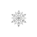 Silver Glitter Snowflake Flat 16cm (2pcs)