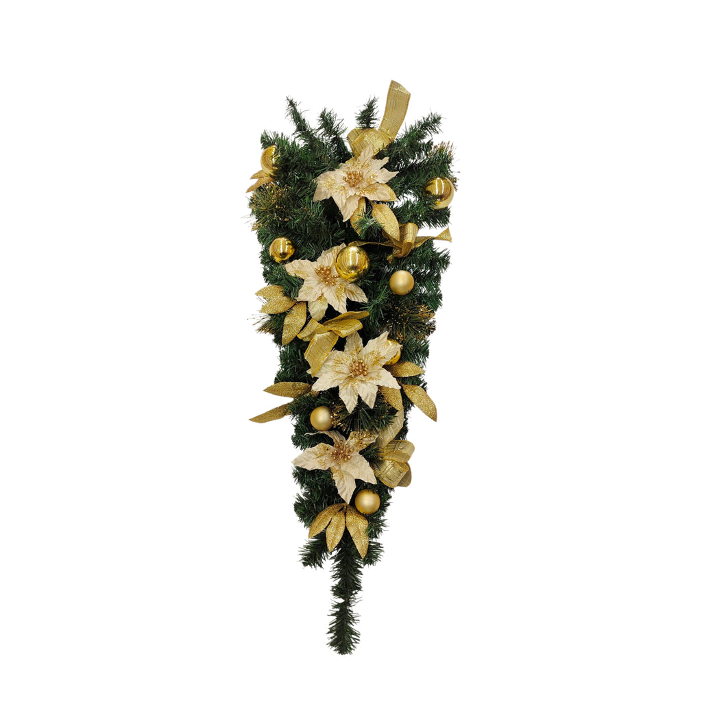 Decorated Pine PVC Mix Teardrop 90cm