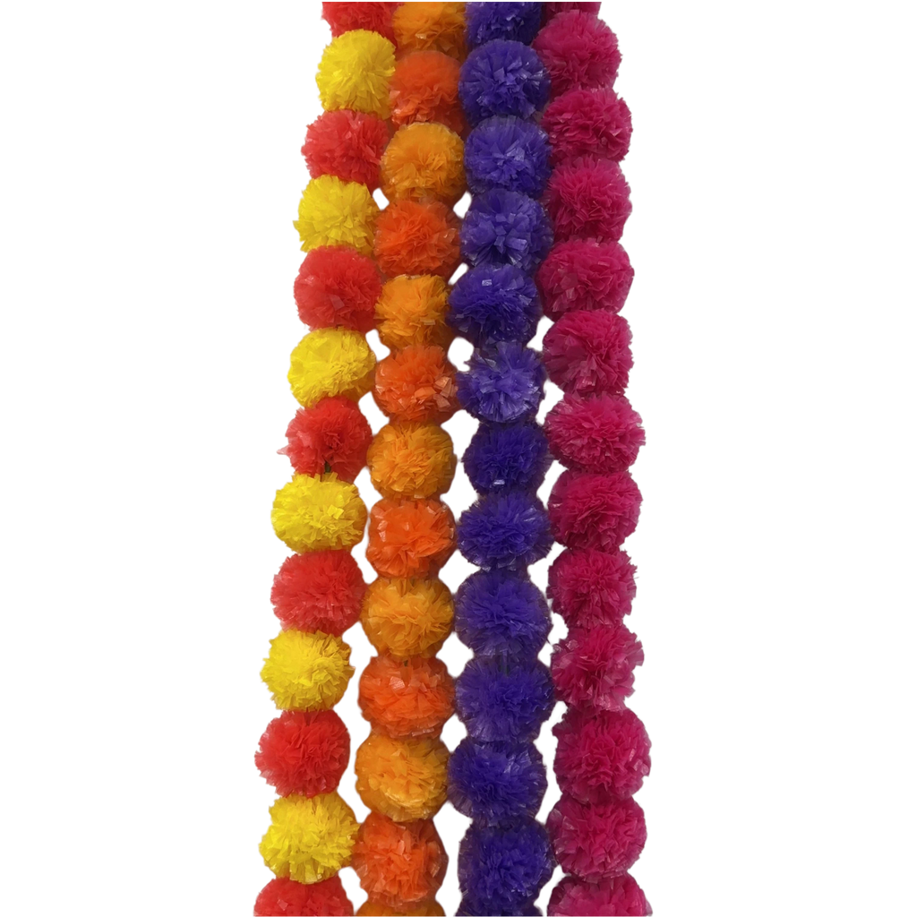 Raffia Marigold Flower Garland 1.2mL x 8.9cmW
