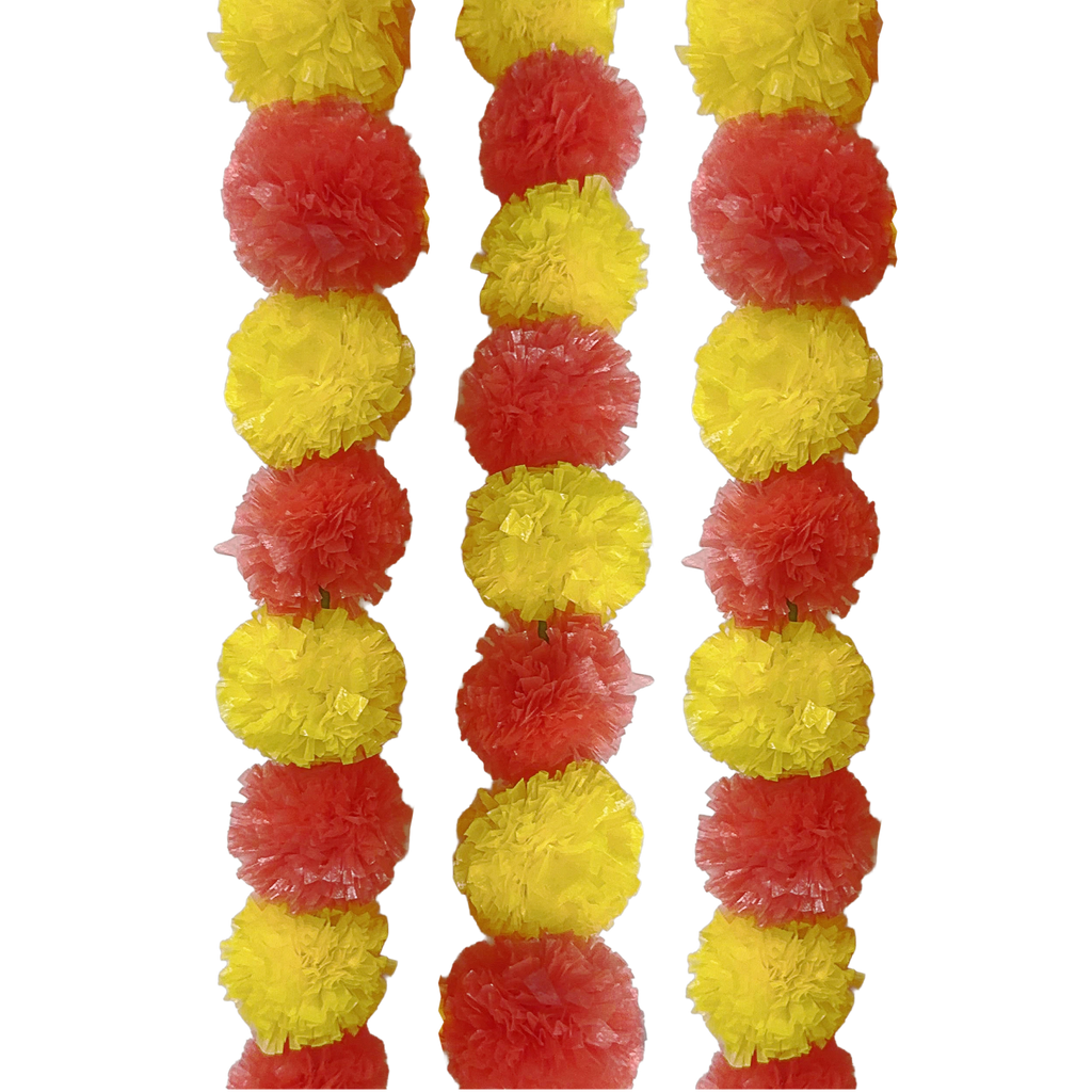 Raffia Marigold Flower Garland 1.2mL x 8.9cmW