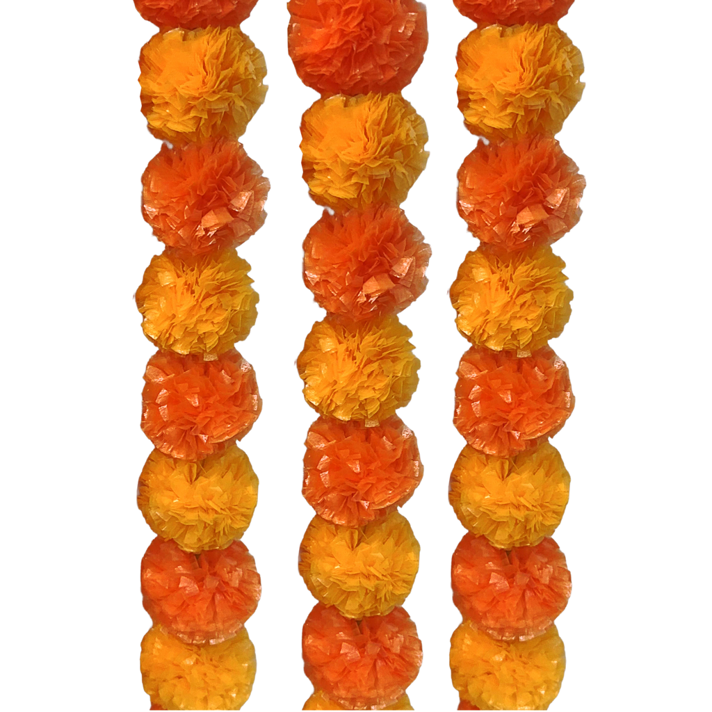 Raffia Marigold Flower Garland 1.2mL x 8.9cmW