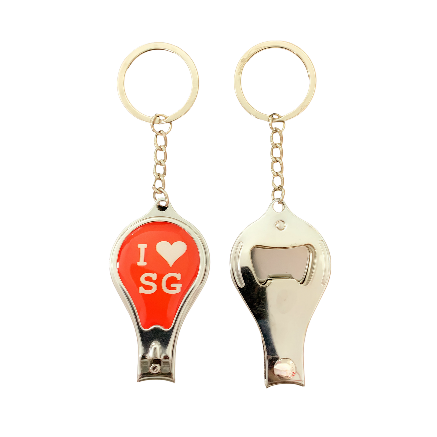 I Love SG Nail Clipper Bottle Opener Keychain 3.5x6.5cm x 12 pieces